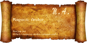 Magocs Andor névjegykártya